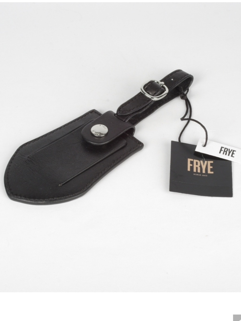 Frye leather luggage tag